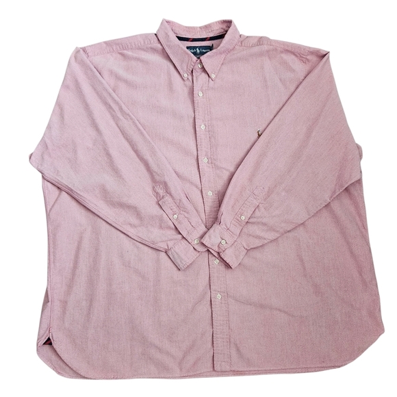Ralph Lauren Men's Classic Fit Pink Long Sleeve Button Front Shirt Sz 3XB - Picture 2 of 12